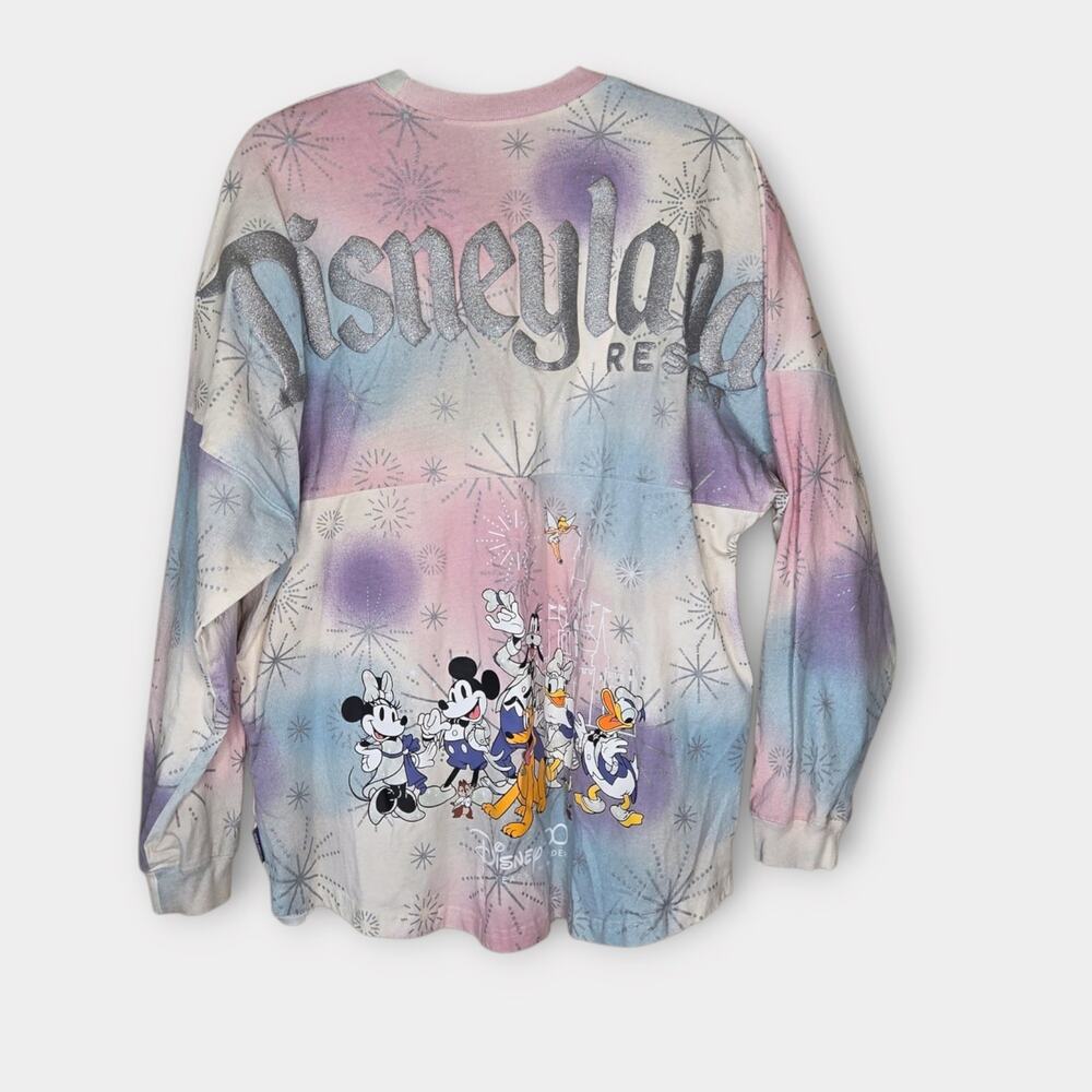 Disneyland Spirit Jersey Pastel Tie Dye Fireworks 100 Mickey Friends Women Med